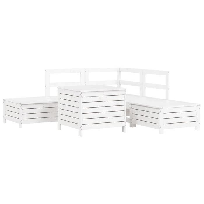 VidaXL Garden Lounge Set 6 Pcs White Solid Pine Wood 3250697