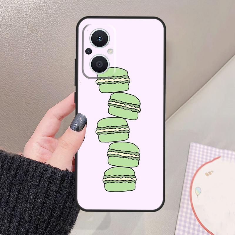 

Macarons Cake Dessert Funda For OPPO Reno 10 11 12 13 14 Pro 8 7 Lite 11F 12F 13F 14F OPPO Find X8 X5 X6 X9 Pro Case OPPO Reno13 F