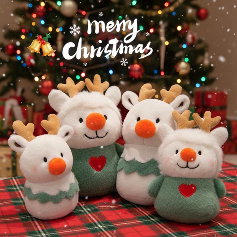 Christmas And Tree Reindeer Plush Toys With Clown Design For Festival Gifts