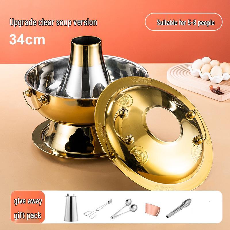 

Традиційний старовинний фіолетово-мідний гарячий горщик для баранини Шабу-Шабу, Вугільна версія для дому та вулиці