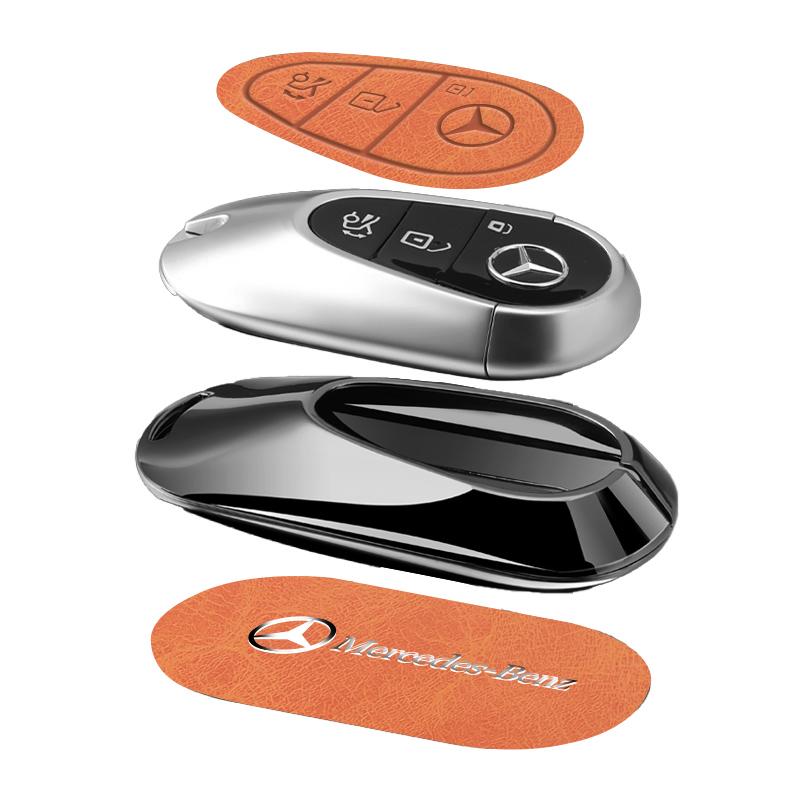 Alloy Leather Car Smart Key Cover Keyring Protector For Mercedes Benz GLC GLA CLA GLB GLS A C E S Class W205 W206 W213 W177 W223 JQ1