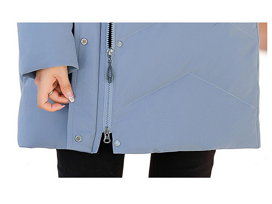 Women's 2023 Mid-Length Plus Size Duck Down Jacket - Warm, Stylish Winter Coat for Middle-Aged & Elderly