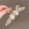 1 Pcs Fashion Water Diamond Pearl Bow Rabbit Hair Claws For Women Girls Party Hair Accessories