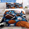 3PCS Sports Ball Football Pattern Bedding Set,Including 1pc Duvet Cover And 2pcs Pillowcases Perfect for Bedroom, Dormitory, Fan Christmas Gift