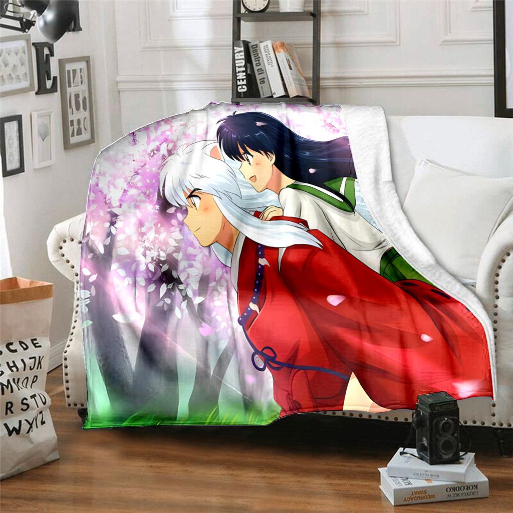 Inuyasha Plush Blanket Soft Comfortable All Seasons blanket Sofa Office Naps blanket Outdoor Travel throw Perfect Gift