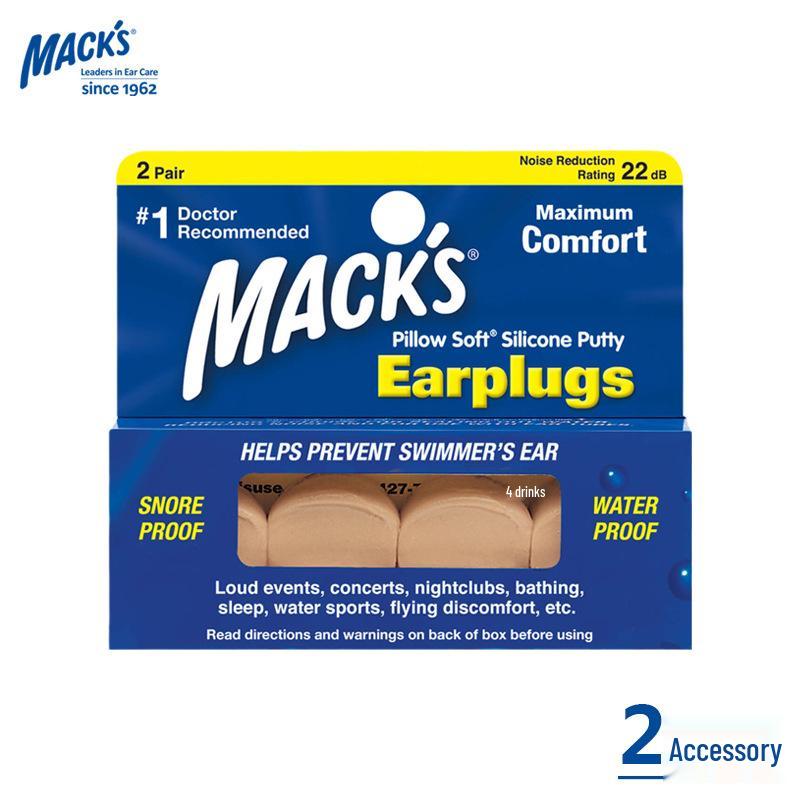 MACK'S Silicone Earplugs for Sleep, Snoring Reduction, and Soundproofing