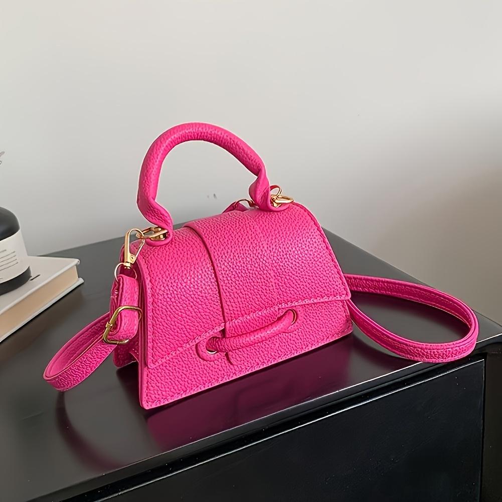 1pc Women's Elegant Handbag with Closure & Adjustable Crossbody Strap Square Top-Handle Mini Handbag, Minimalist Design for Everyday & Formal Events