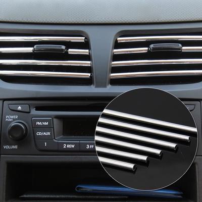 4M Car Decora U Style DIY Car Interior Air Conditioner Outlet Vent Grille Chrome