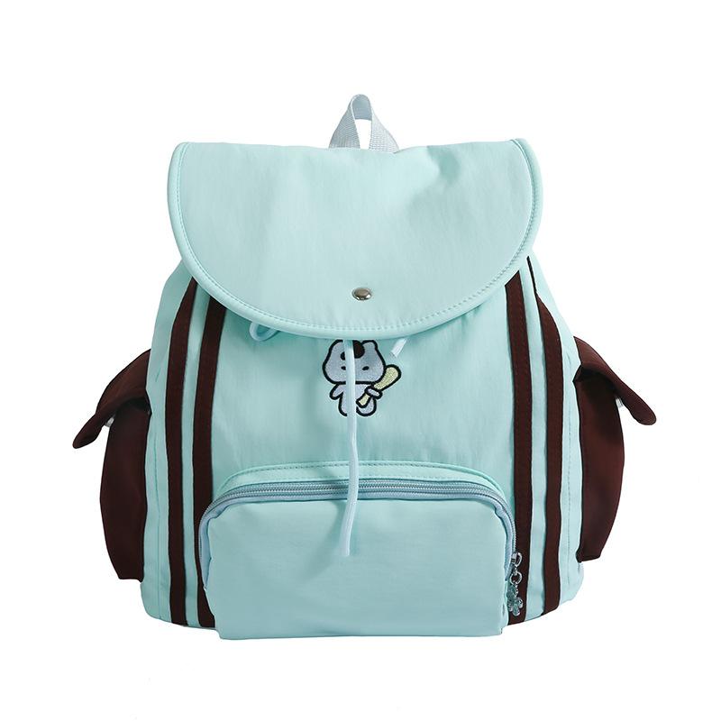 

School bag for female college students, niche bundle drawstring backpack, lightweight and large-capacity backpack for junior high school students синий