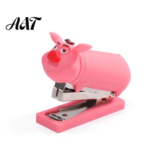 Functional Stapler for Receipts And Crafts Mini Cartoon Stapler, Cute Pig Shape, Portable Lightweight PVC Back to School Shell Binding Tool, Handheld