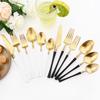 6Pcs White Gold Cutlery Set Western Tableware Set 304 Stainless Steel Dinnerware Dessert Fork Knives Spoon Kitchen Flatware Set