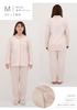 SUIMIN CARE Loosely Twisted Gauze Knit Shirt Long Solid Women's Japanese-Made Pajamas, Sleeve, 100% Cotton, Spring/Autumn (Size M, Pink)