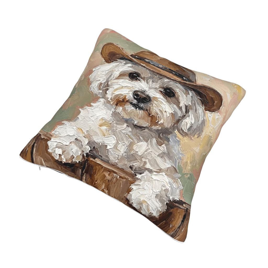 Cute Bichon Frise Pillow Case  Design Pillow Cover Novelty Cushion Cover For Office Car Home Decor