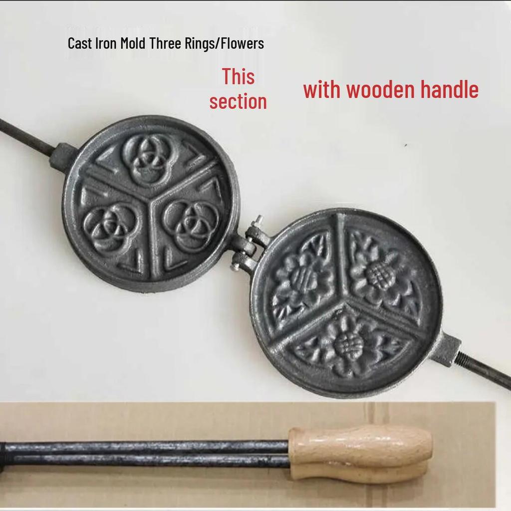 Presă Clasic din Fontă pentru Clătite – Formă Antiaderentă pentru Gătit pe Plită