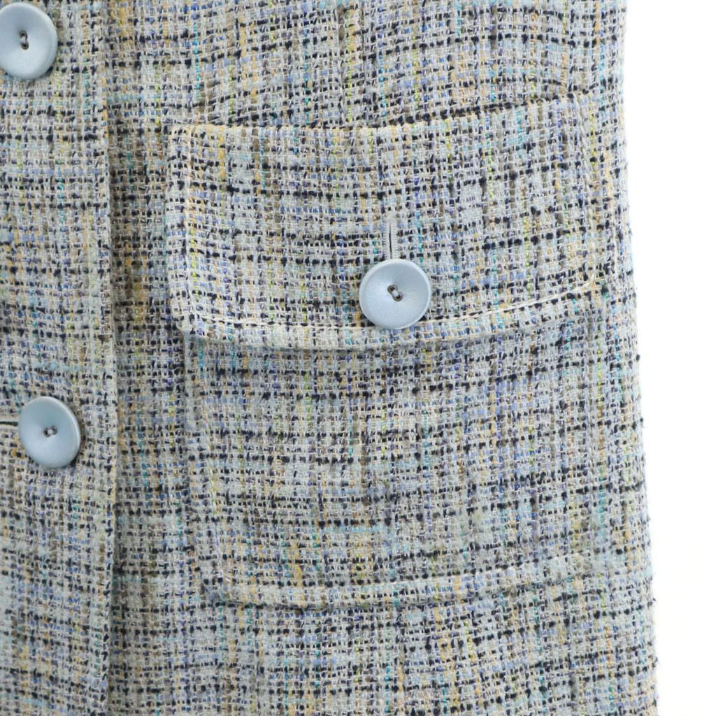 COURREGES Tweed Coat 40 Blue Women Used