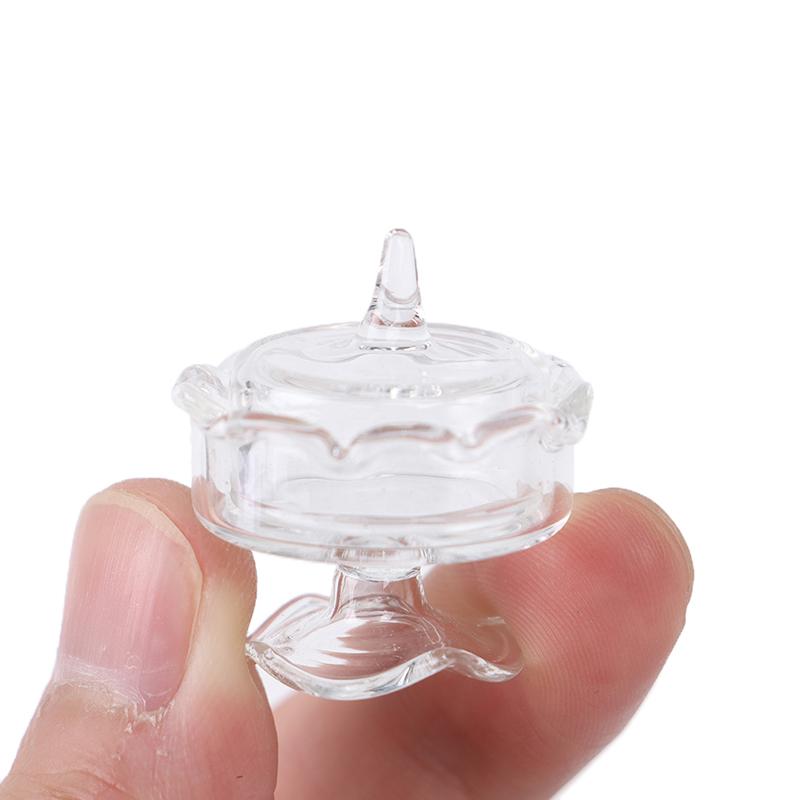 1/12 Scale Pretend Toy Dollhouse Miniature Glass Candy Jar Simulation Candy Bottle Model Toy For Dollhouse Decoration