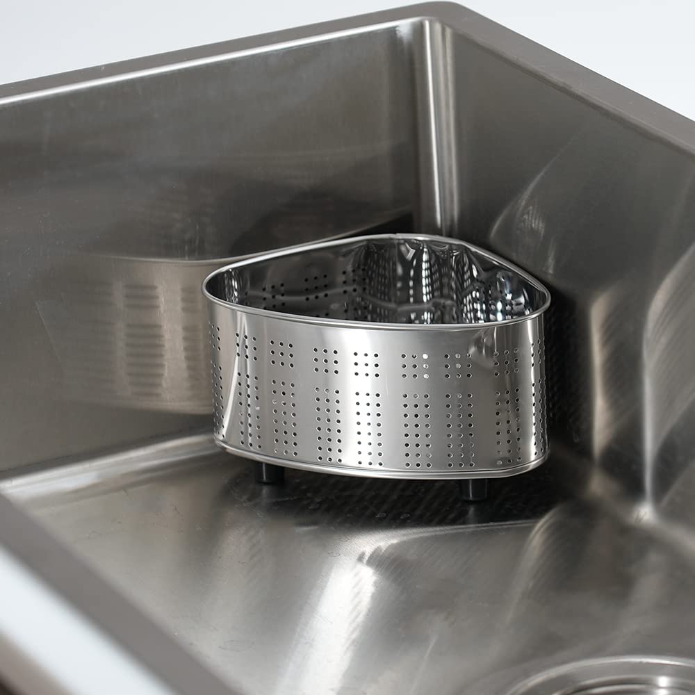 Pearl Metal Mini Triangular Corner, Stainless Steel with Rubber Feet, Made in Japan, At Aqua, HB-4161