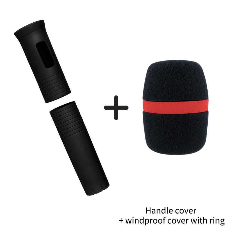 1 Set Rubber Handle Cover Wireless Microphones Handle Sleeve For Ktv Singers Rubber Antidrop Protective Cover