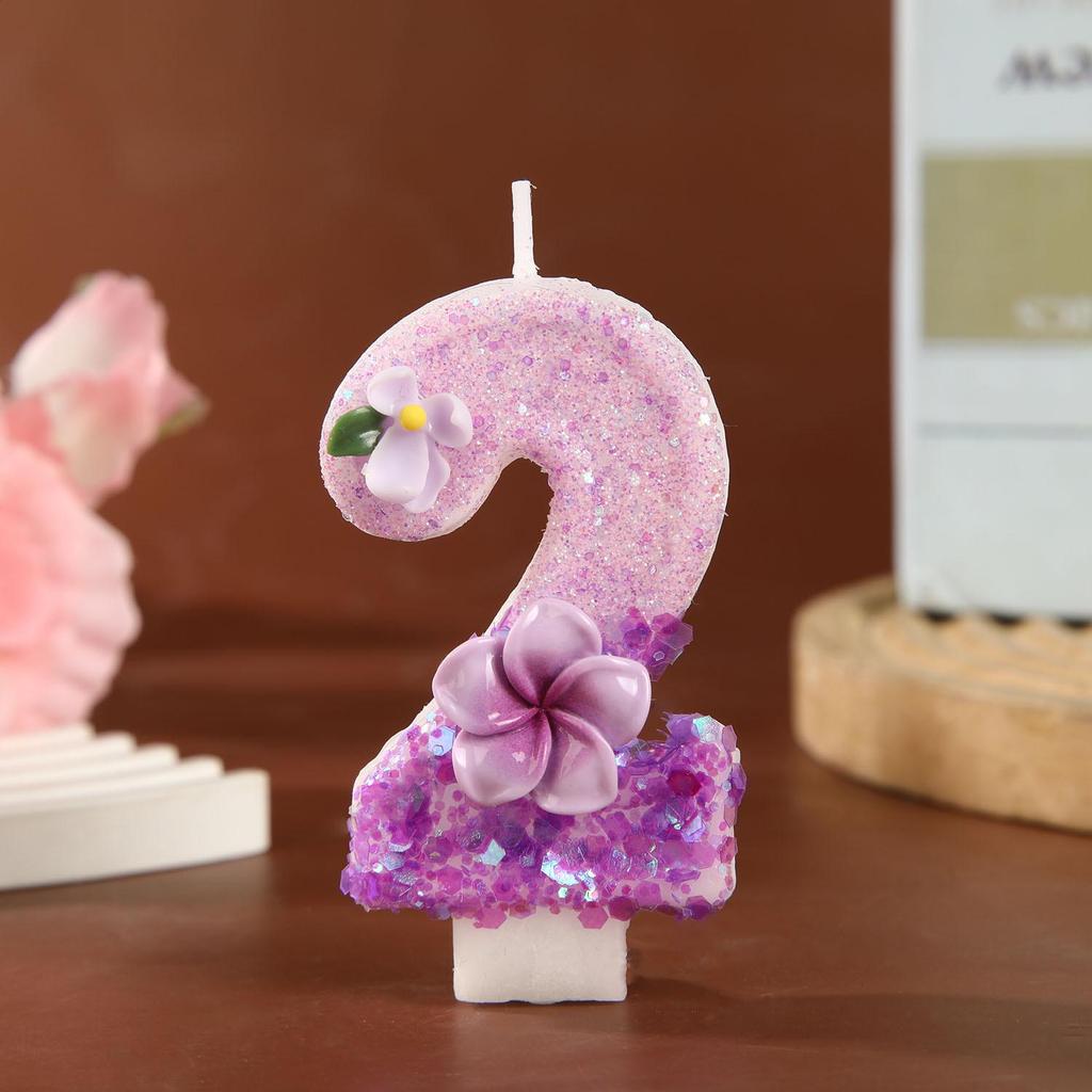 Two-Color Birthday Cake Number Candles Ornaments