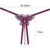 WAKEWAY Women's Sexy Beaded Tease Open File Underwear Sexy Butterfly Underwear Sequin Massage T-shaped Thong