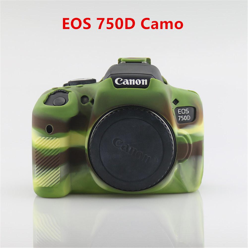 Soft Silicone Armor Camera Body Case For Canon EOS 750D 80D 800D 850D 1300D 1500D 200D 200D II Protective Skin Cover