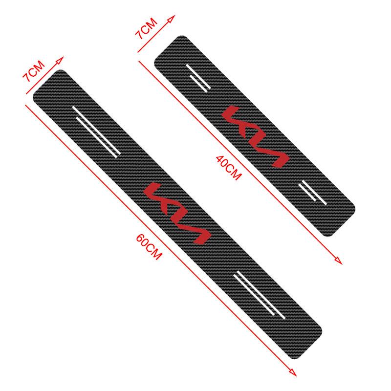 IBGI9 4Pcs Carbon Fiber Car Door Sill Protector Threshold 3D Stickers For KIA Sportage Rio 3 4 Ceed JD Picanto Soul Stonic Niro K5