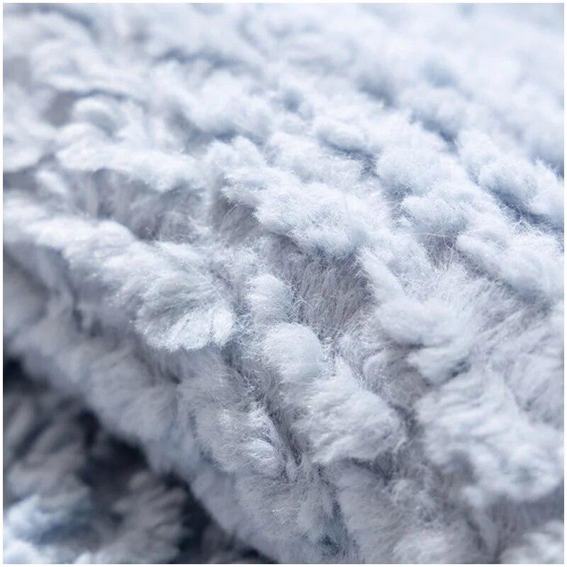 Wool Fleece Plush Sofa Cover Winter Warm Thicken Anti Slip Strip for Kids Pets Living Room Couch Slipcovers