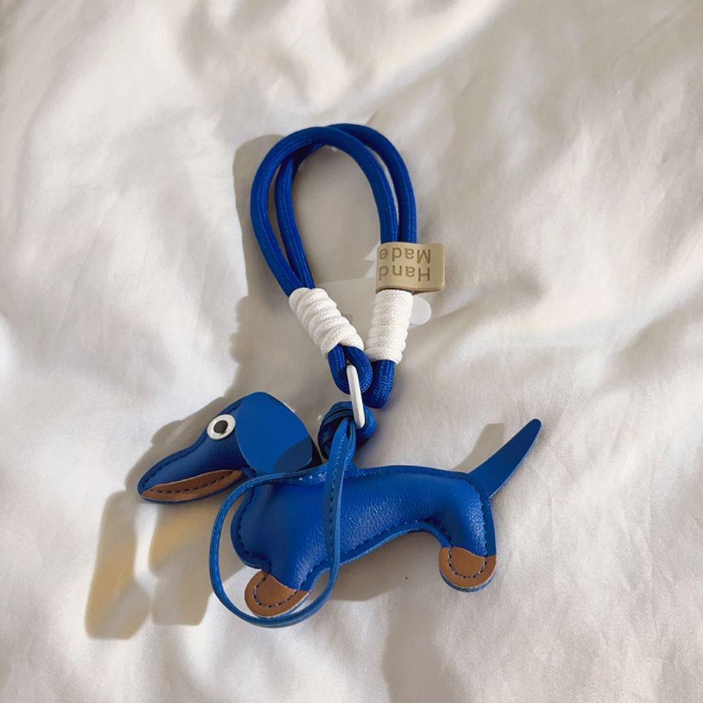 Mini Dachshund Dog Keychain Braided Lanyard Car Key Accessories  Women