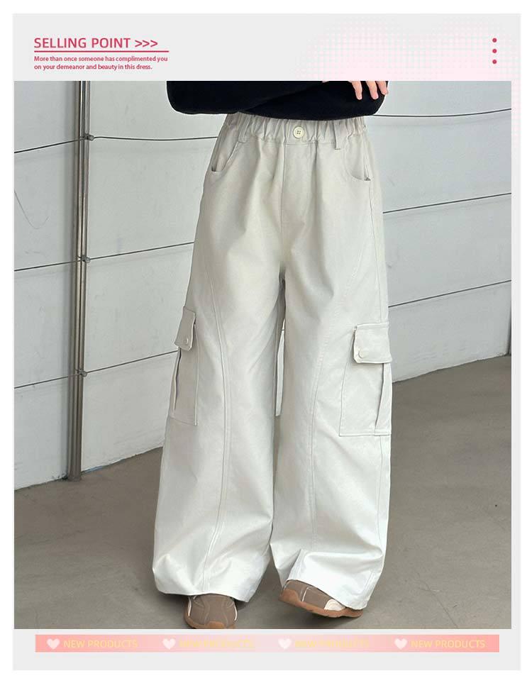 2025 Locker geschnittene Cargohosen für Mädchen: Vielseitige, trendige gerade Hose für Frühling & Herbst