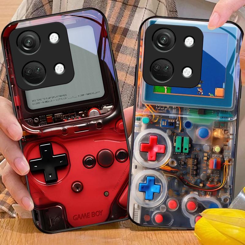 Konsola do gier Dla OnePlus Nord 3 5 6T 7 Pro 8 12 10T Reno8 Lite 5G 10R Nord N30 Twarda powłoka Szkło hartowane Etui na telefon Czarne