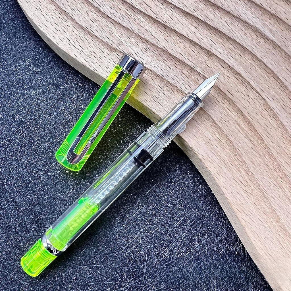 14 Colors Piston Fountain Pen EF/F Nib Plastic Ink Pen Silver Clip PK Hongdian Lanbitou 3059 Office School Supplies Stationery