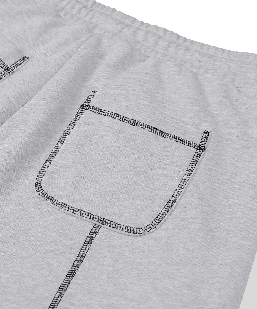 DRIX Overlock Stitch Sweat Wide Pants_Melange Gray