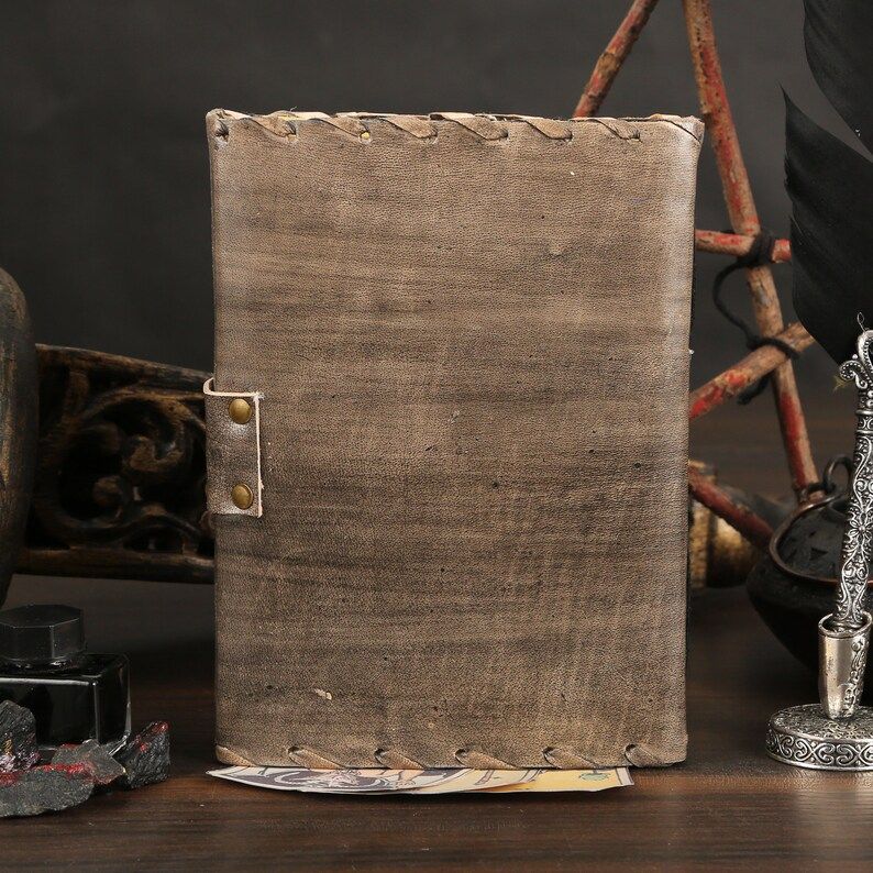 Handmade  Leather Journal: Witchcraft Spell Book of Shadows