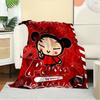 1pc Pucca,Winterzx,RedDigital Print Fleece Blanket - Contemporary Style, Suitable for All Seasons, Perfect for Home, Travel, or Camping - Ma