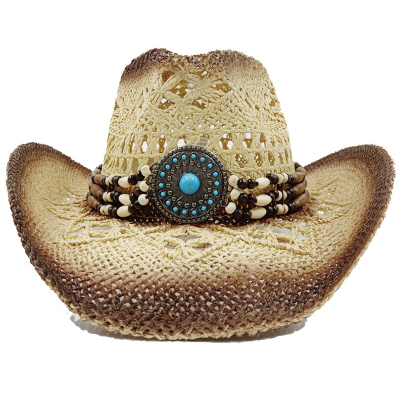 Thickened summer cowboy hat sun hat black summer thickened sun hat cowboy straw hat men and women beach hat