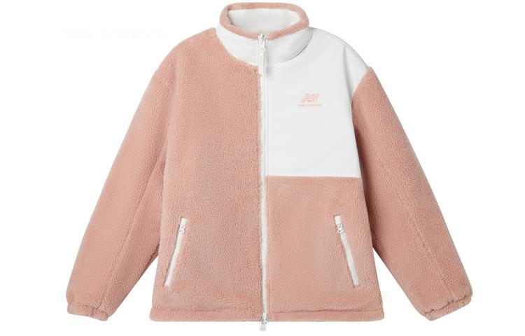New Balance Velvet Jackets Unisex Pink Stand Collar Moderate NQA89013-PK L