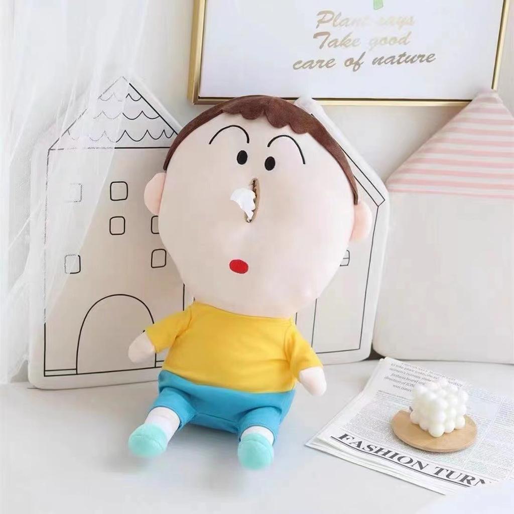46Cm Cute Shinchan Series Tissue Box Plush Toy Kawaii Cartoon Character Creative Stuffed Toy Wacky Tissue Box Household Goods