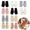Outdoor Cycling Warm Gloves 1 Pair Winter Fleece Lined for Women Men, Cold Flexible Thermal Hand Protectors Weather Gloves, Thickened Knit Touchscreen