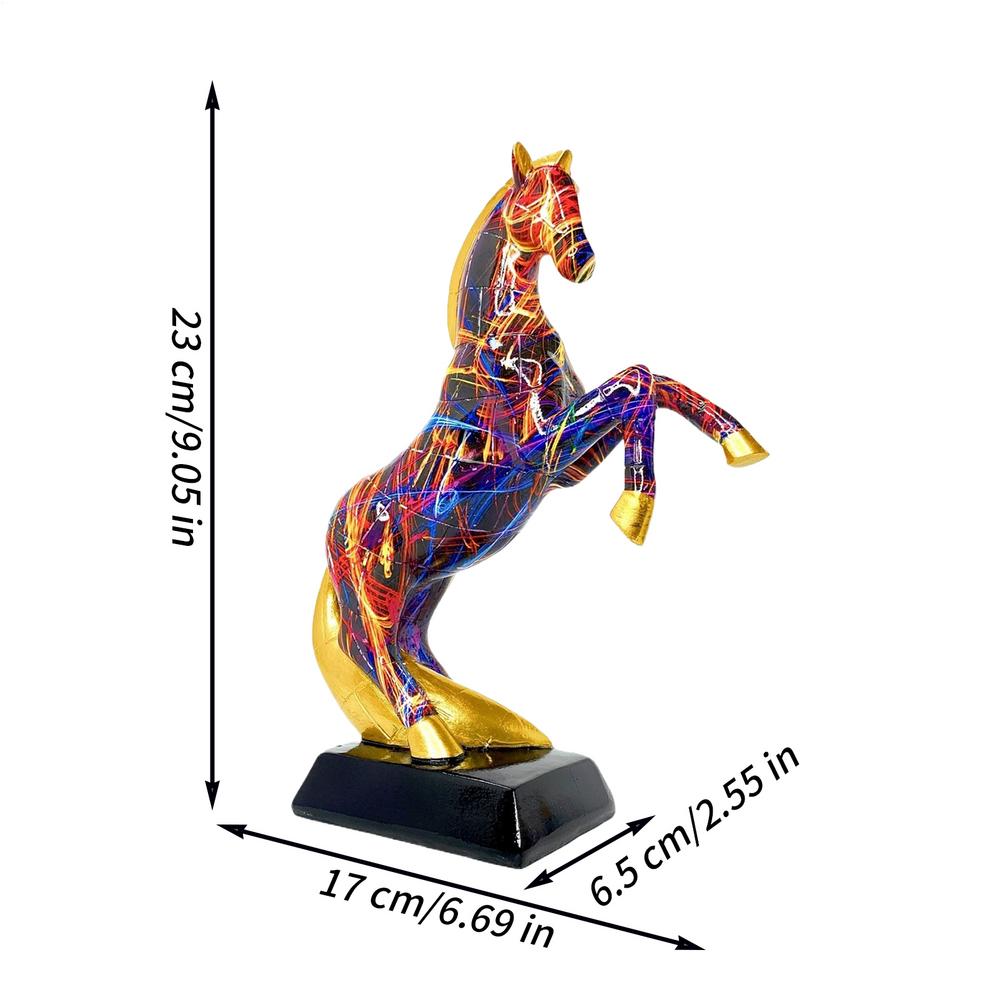 

Jumping Horse Figurine Ornaments Resin Graffiti Animal Sculpture Decorative Animal Horse Ornament For Living Room Table Shelf