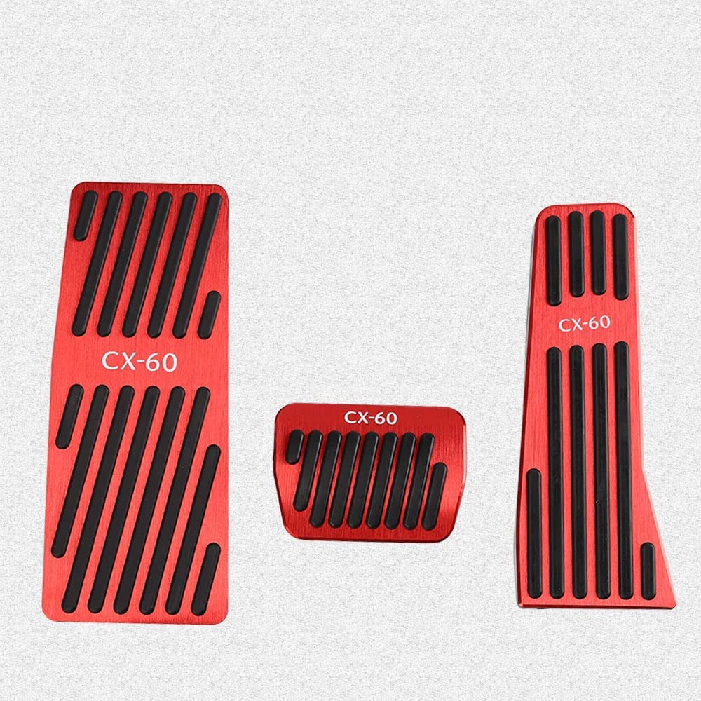 

BOYOUS Mazda Aluminum Pedal Covers and No Tools with Scratch and Stain Resistant CX-60 (Brake, Footrest, Accelerator) 3-Piece Set, Required, CX-60