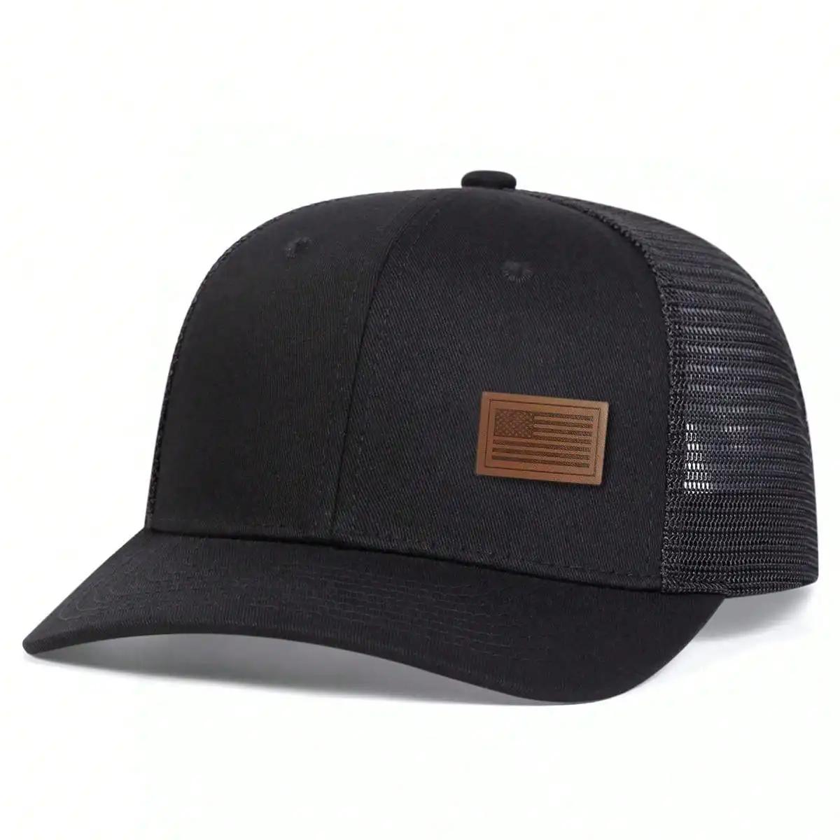 

Unisex American Flag Leather Label Baseball Net Caps Spring Summer Outdoor Adjustable Casual Hats Dad Hat Sunscreen Hat