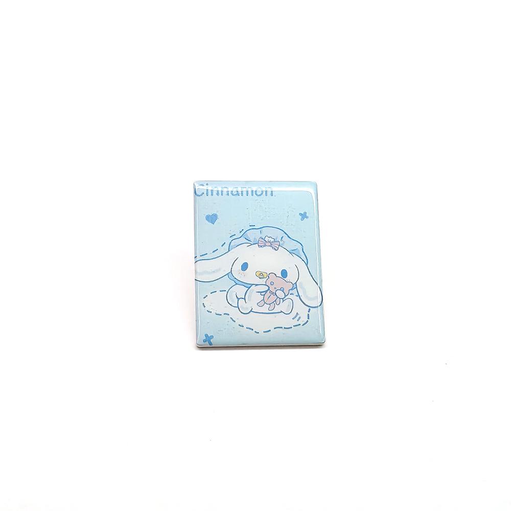 Sanrio Hello Kitty & Cinnamoroll Metal Brooch: Fashionable UV Print Badge for Clothes & Bags.