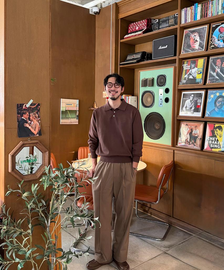 CUZNELLO Soft Collar Knit_Brown