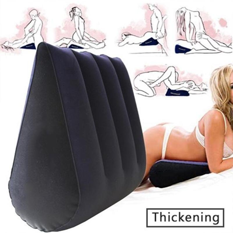Soft Inflatable Portable Multifunction Magic Triangle Pillow Love Position Cushion Enjoy Relaxing for Couple Multiple Poses