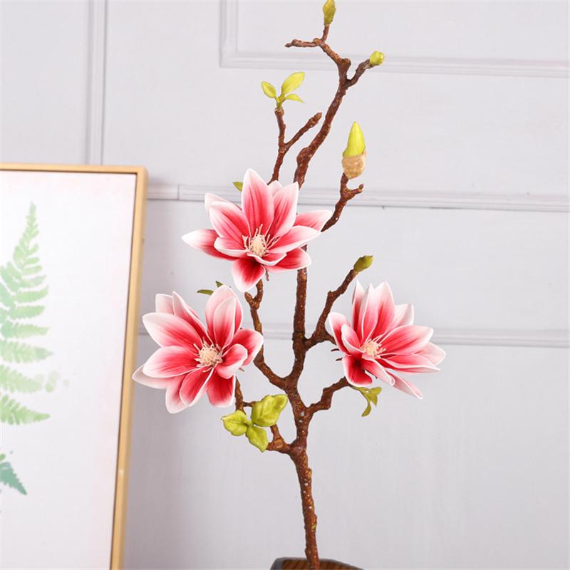 1PCS Chinese Simple Fake Flower Decoration, High Simulation Gradient Perfume, Lotus Magnolia Flower ornament