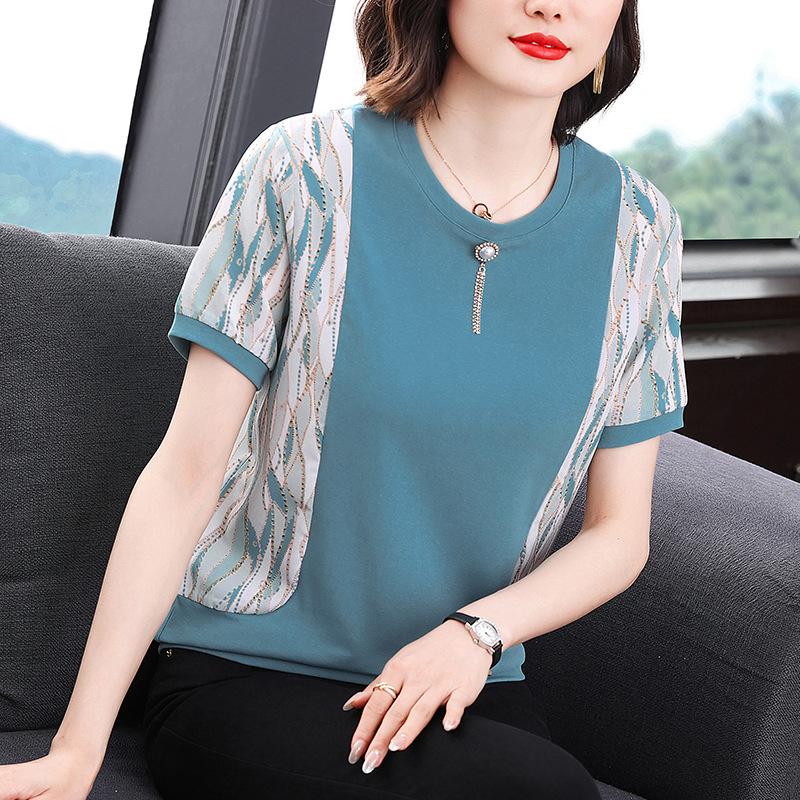 

Весенние модные топы, летние стильные футболки с короткими рукавами, женские свободные рубашки, топы, футболки большого размера M зелёный