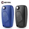 KEYYOU New For Fiat 500 Punto Stilo Ducato Panda Doblo Bravo Black Blue Folding 2 3 Button Car Remote Key Shell SIP22 Blade Case