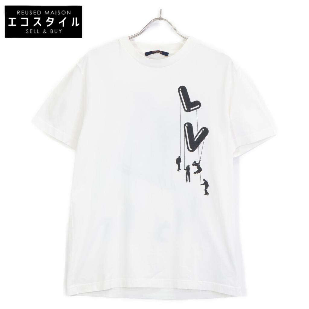 LOUIS VUITTON 2021 HKY86W Floating Print T-shirt tops M whiteUsed
