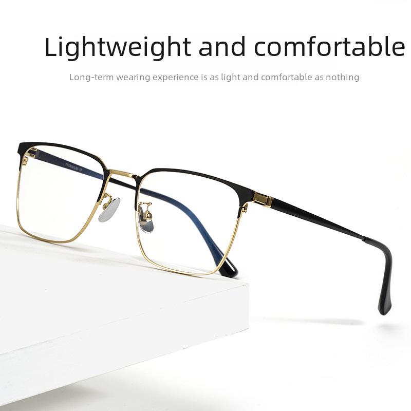 Rama de ochelari retro ultra-ușoară din titan pentru bărbați pentru afaceri și miopie