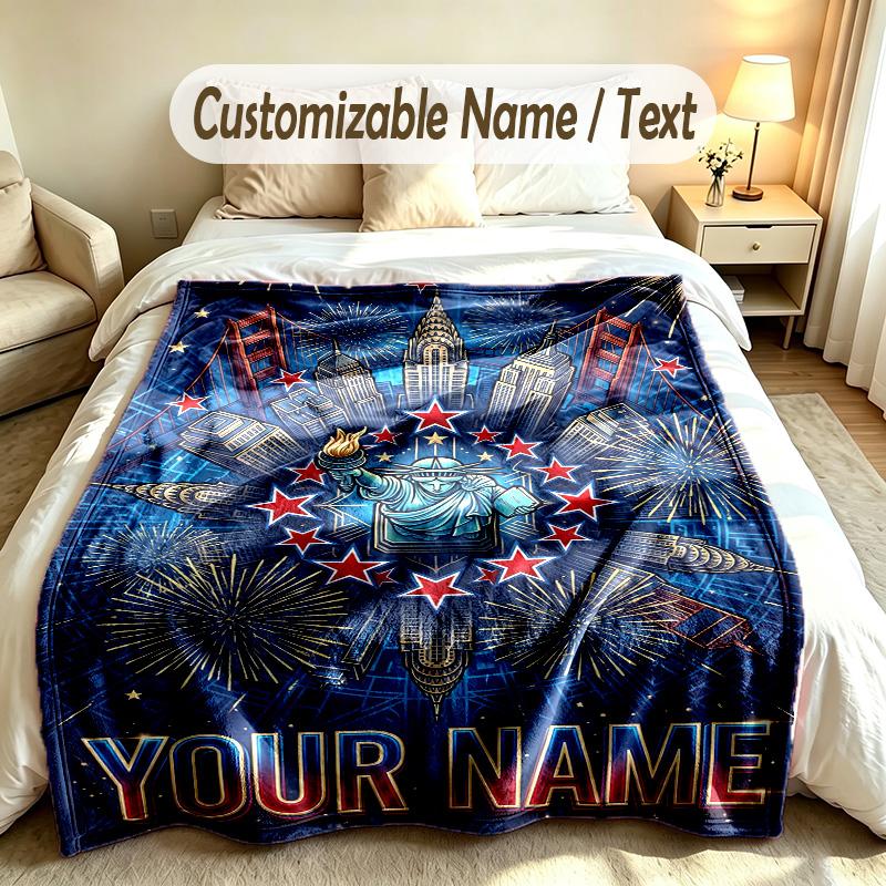 Celebration Party Theme Custom Blanket Personalized Name & Text Customized Soft Warm Throw Blanket Home Decor